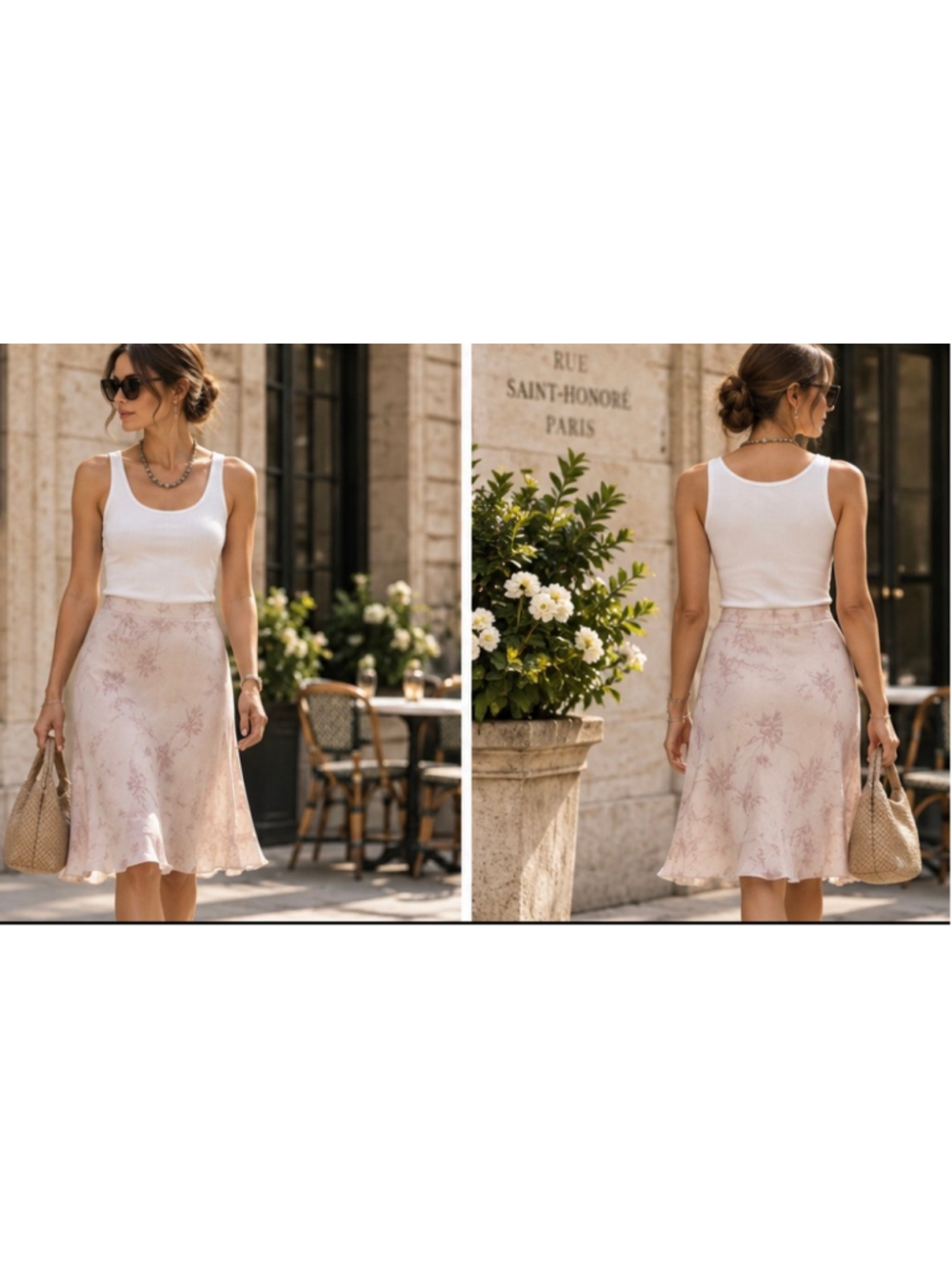 Beymen Turkish Luxury 100% Silk Midi Skirt Size 4 Pink Floral Print New